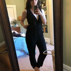 Black V Neck Jumpsuit